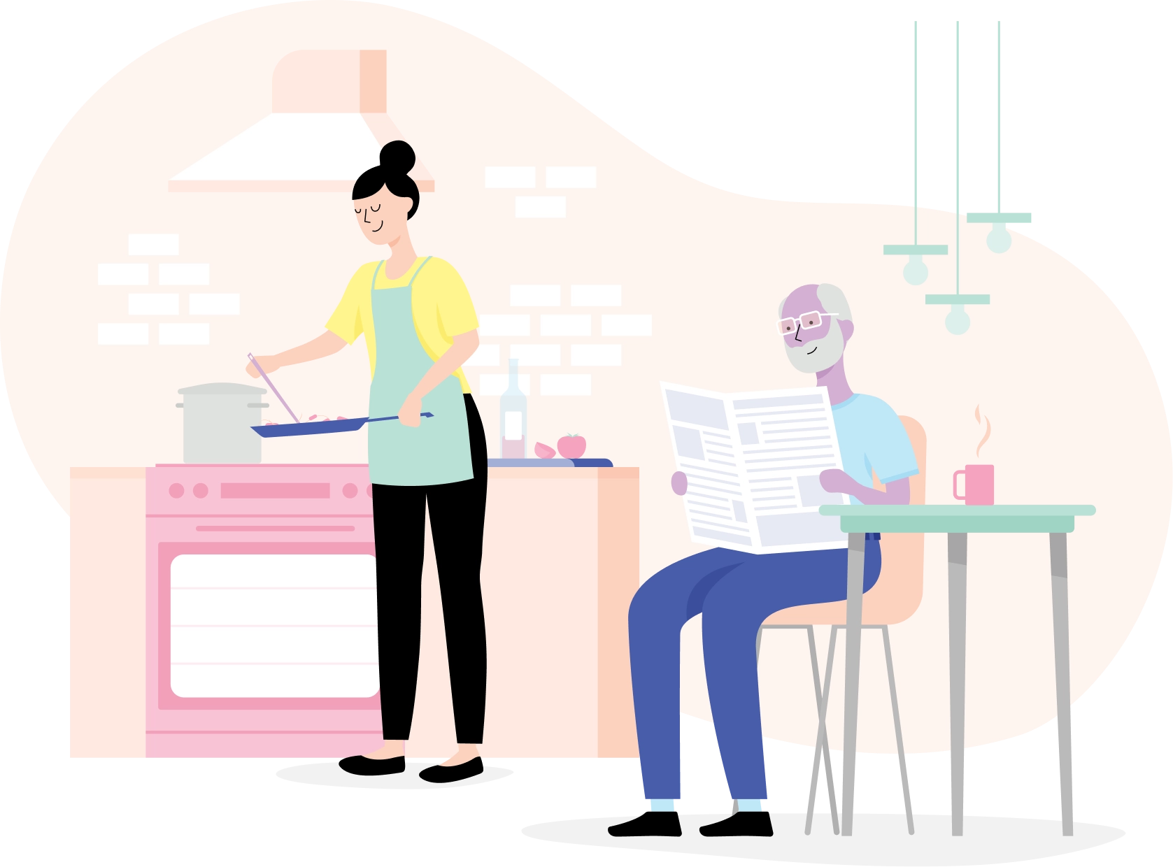 Aunty Grace Cooking [illustration]