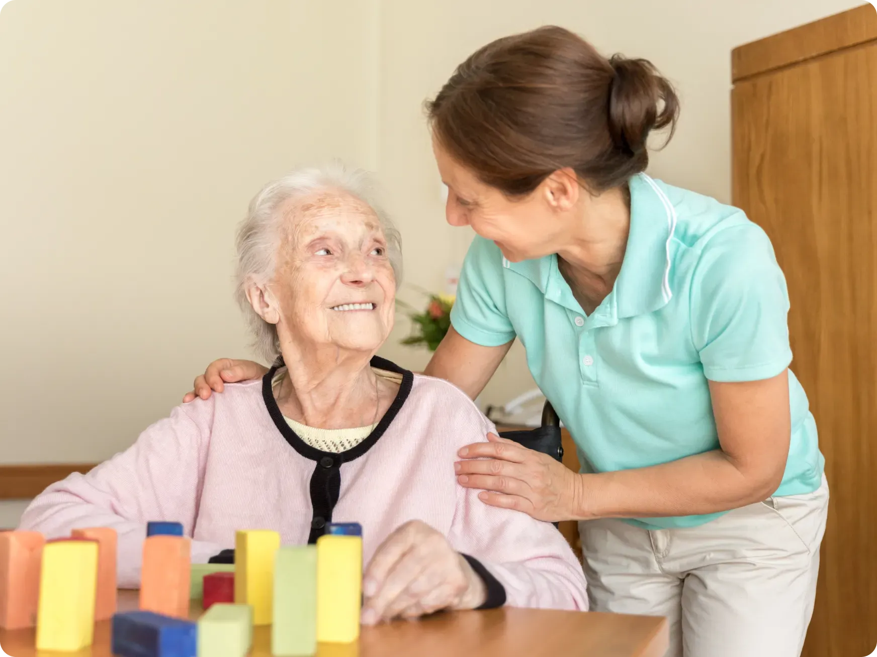 Elderly Women and Carer [content]