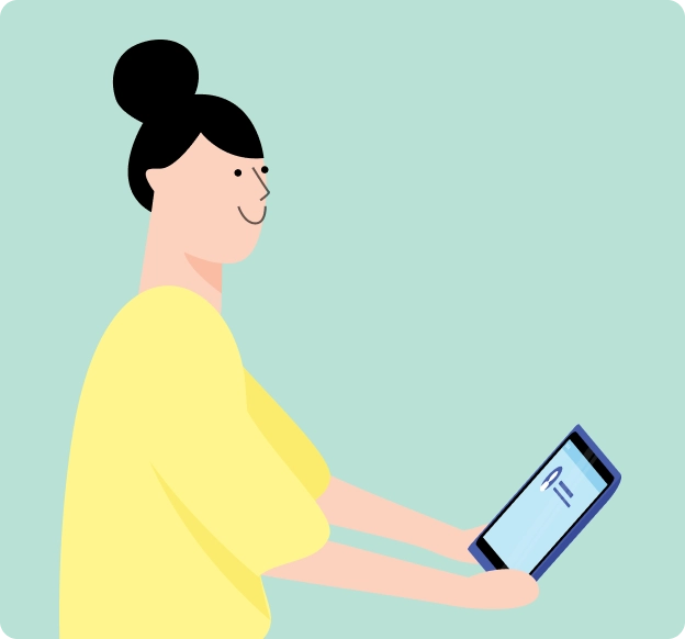 Aunty Grace on Tablet Green Backgound