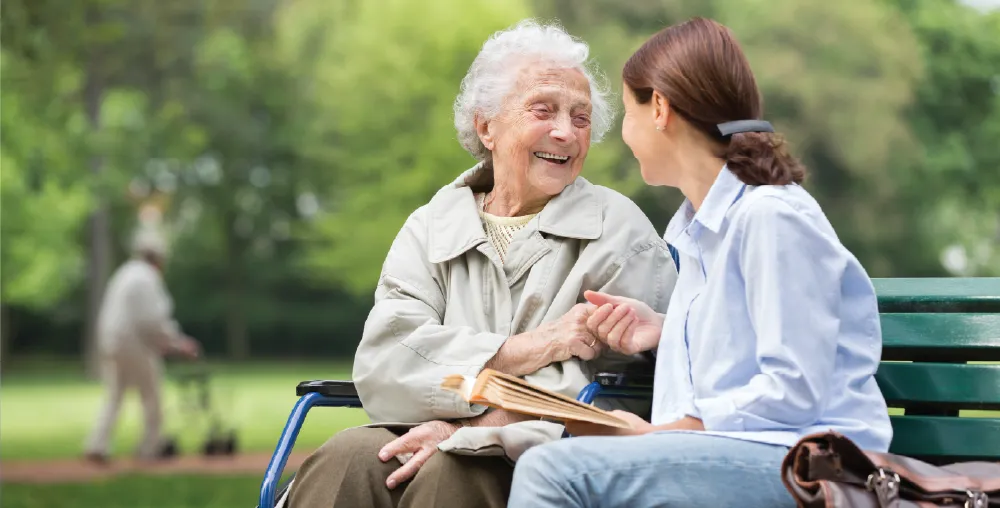 Carer in park